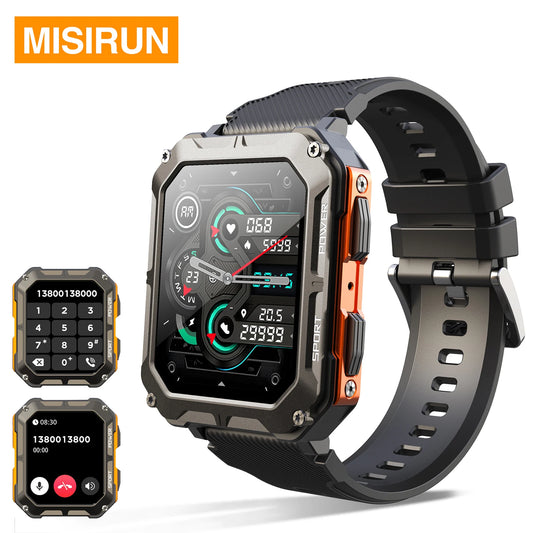 Rgthuhu Military Smart Watch pour Homme | Appel Bluetooth | Surveillance de la santé | Sports de plein air Fitness Tracker | 10 ATM étanche | 120+ Modes sportifs | 1.9'' HD écran LCD | Message Alert | 380 mAh Batterie